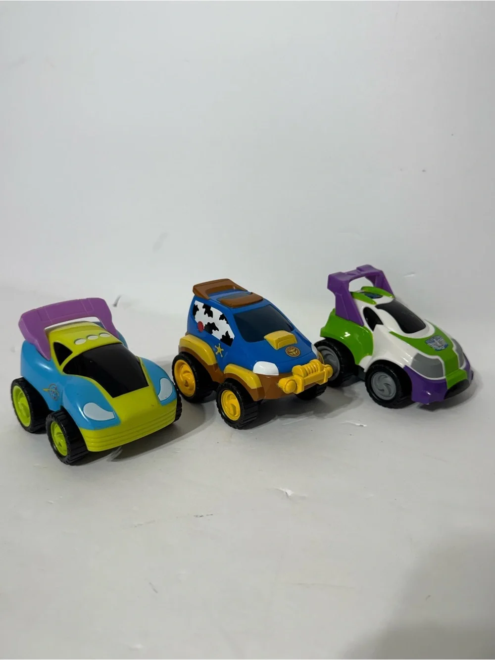 Disney Parks Toy Story Stunt Vehicles Full Set Woody, Buzz, Alien Pull Back Cars